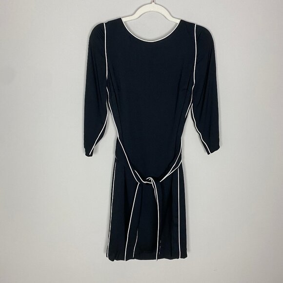 Boden Black Mini Dress with White Accents - Picture 2 of 7
